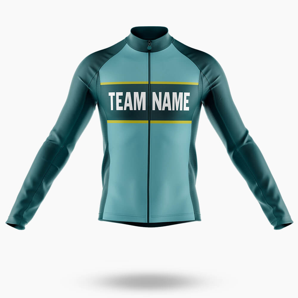 Custom Team Name V5 - Men's Cycling Kit-Long Sleeve Jersey-Global Cycling Gear