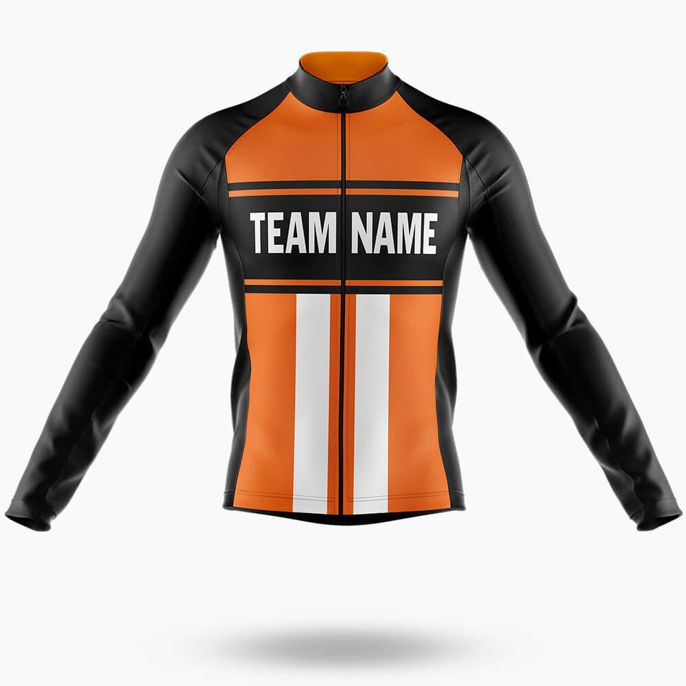Custom Team Name V4 - Men's Cycling Kit-Long Sleeve Jersey-Global Cycling Gear