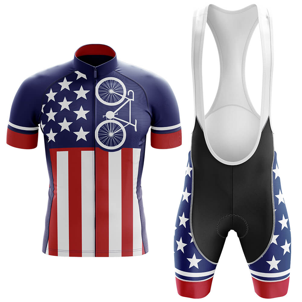 USA Flag - Men's Cycling Kit-Full Set-Global Cycling Gear